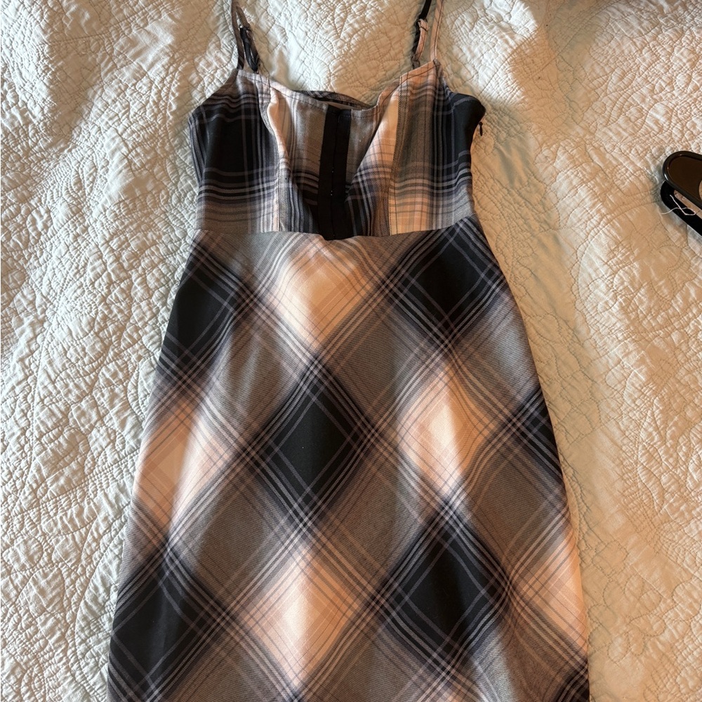 Urban Outfitters Black and Pink Plaid Dress